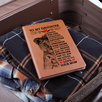 To My Daughter Lion Crown – Leather Journal