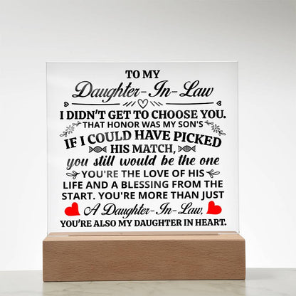 To My Daughter-in-Law Honor – Acrylic Square