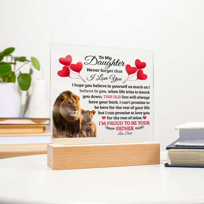 To My Daughter Old Lion – Acrylic Square